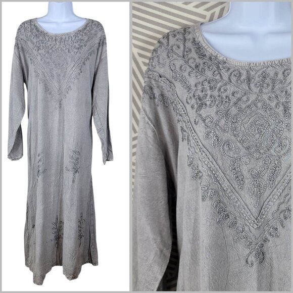 Embroidered Dress One Size Medium Large XL XXL Fairy Renaissance Festival Witchy - Picture 1 of 8
